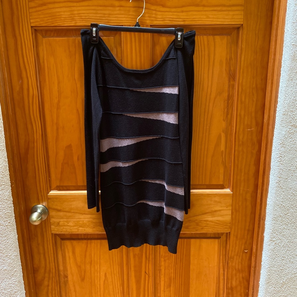 Xhilaration black & Tan body long sleeve sweater dress Size Large